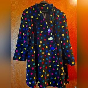 Cattiva coat  Black velvet polka dots